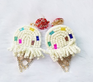 Ciondolo in pietra di uccello di vetro bianco fatto a mano come decorazione colla su scarpe e fare orecchino come decorazione di vendita calda - Product Image 1