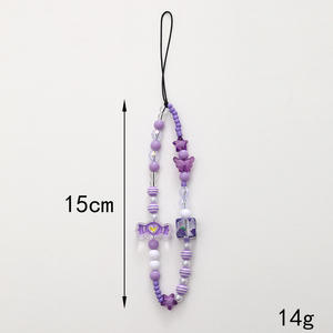 Cadena de teléfono celular Cordón con cuentas de perlas Correa de muñeca Anti Lost Charm Correa Moda Teléfono Funda Llavero Colgante - Product Image 2