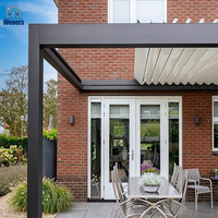 Pergola électrique en aluminium Auto rétractable, perchoir de toit avec écrans latéraux