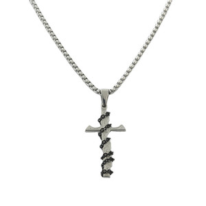 Men's Stainless Steel <b>Cross</b> Pendant Necklace <b>With</b> <b>Chain</b> Wrap Design Geometric Punk Style 120217 - Product Image 3