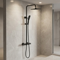 Ensemble de sanitaires de salle de bain en gros de Chine, finition chrome poli, mitigeur mural apparent en laiton, pommeau de douche pluie à jet doux