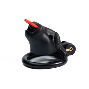 Cage de chasteté en résine médicale en forme de tête de taureau avec laisse, verrou de bondage pour pénis, jouets sexuels BDSM pour hommes esclaves - Product Image 4