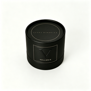 Luxury Matte <b>Black</b> Rigid Cardboard Round <b>Box</b> for Luxury Scented Candle Packaging Bespoke Logo Wholesale Price - Product Image 6