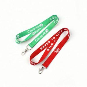 Promotion Satin and Nylon Key Chain Lanyards Short Wrist Strap with Carabiner Custom Logo Printing - Product Image 4