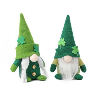 Nuova bambola di peluche Rudolph ecologica Irish Trick Festival cappello verde senza volto vecchio uomo verde decorazione per le vacanze giocattoli da masticare per animali domestici - Product Image 1