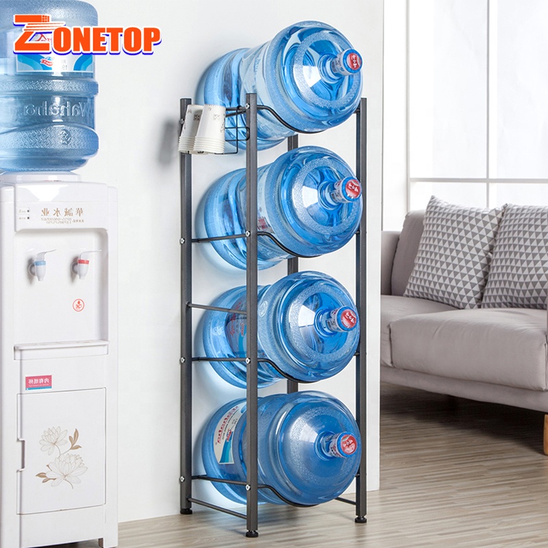 New Arrivals 5 Gallon Water Dispenser Bottle Rack 4Tier Mineral Water Rack 20 Liter Bottled Water Storage Rack