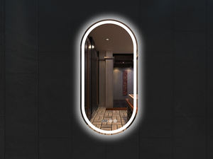 Venta al por mayor moderno Led <span class=keywords><strong>espejo</strong></span> de pared ovalado decorativo <span class=keywords><strong>espejo</strong></span> de baño <span class=keywords><strong>sin</strong></span> marco - Product Image 4