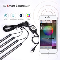 Luces LED RGB 5050 para Auto, Tira de Luces LED USB para Decoración de Ambiente, Accesorios de Iluminación Interior para Vehículo