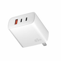 65W 30W 3-Port PD3.0 QC3.0 Pengisi Daya Dinding USB-A + 2 Type-C Adaptor Pengisian Cepat Colokan US/EU/KR untuk Ponsel Kamera Laptop