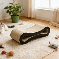 Griffoir pour chat moderne de luxe en carton ondulé, design minimaliste, extra large, résistant à l'usure, non-déchirable