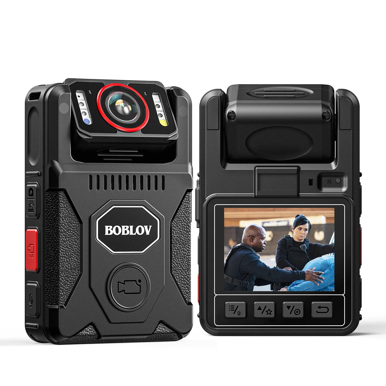 BOBLOV M7 Pro 4K GPS Body Cam  128GB Body Camera with Audio  180 Degree Rotate Lens  4000mAh for 14 Hours Video Recording 