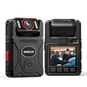 BOBLOV M7 Pro 4K GPS Body Cam 128GB Body Camera With Audio 180 Degree Rotate Lens 4000mAh For 14 Hours Video Recording