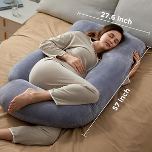 Oreiller de maternité en forme de G en mousse à mémoire de forme déchiquetée à soutien adaptatif pour un confort corporel complet et un soulagement de la pression pendant la grossesse - Product Image 4