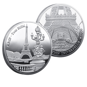 Moneda Conmemorativa de la Torre <span class=keywords><strong>Eiffel</strong></span> de París, Chapada en Oro/Plata, con Relieve 3D, Artesanía Metálica, Recuerdo de Viaje, Regalo Francés - Product Image 4