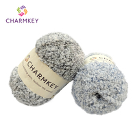 Melange Chenille Velvet Fluffy Yarn Soft Fancy Nylon Polyester Blended Yarn for Hand Knitting & Crochet