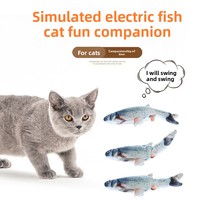 Mainan Ikan Listrik USB Lucu Bentuk Kartun Kucing, Ramah Lingkungan, Interaktif, Pelatihan, Plush ABS Waco, Menghilangkan Kebosanan, Dapat Digigit