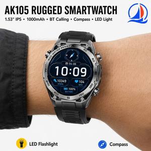 Reloj Inteligente con Logotipo Personalizado OEM, Pantalla IPS de 1.53 Pulgadas con <span class=keywords><strong>Brújula</strong></span>, Linterna LED Dual y Llamadas por Bluetooth, Batería de 14 Días para Venta al por Mayor - Product Image 1