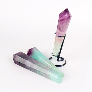 Vente en gros de baguettes de fluorite arc-en-ciel polies à la main, grande tour de cristal de pierre précieuse pour la décoration - Product Image 5
