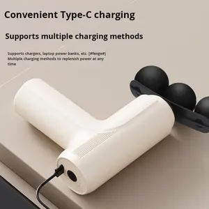 Mini masajeador corporal de Fascia de 3 cabezales, dispositivo de relajación de tejido profundo transfronterizo, hombro, cintura, espalda, pierna, pistola de masaje portátil, sincronización - Product Image 5