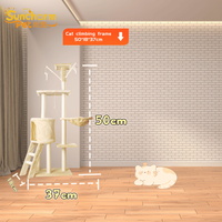 Grande tour d'activités pour chat d'intérieur avec structure d'escalade luxueuse en peluche, incluant hamac et griffoir