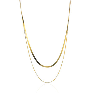 مجوهرات راقية من الفضة الإسترلينية ، سلسلة عظام الثعبان مزدوجة الطبقات ، قلادة نسائية متعددة الاستخدامات ، قلادة فضة ، مجوهرات بالجملة - Product Image 6