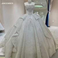 Gaun Pengantin Ball Gown Tanpa Tali Berhias Manik-Manik Bordir Vintage Gaun Pengantin Custom Vestidos De Novia Dw088