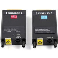 Konverter serat DVI Mini 4K, transreceiver optik Video Ultra HD dengan Audio Stereo eksternal Input daya 5V