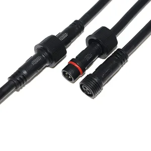Câble de connecteur étanche en PVC M6 M8 M12 IP68 IP65 2 broches 3 broches 4 broches connecteurs d'alimentation mâle femelle pour lumière LED