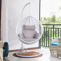 Mobilier de jardin en rotin PE, balançoire suspendue, chaise à bascule avec support