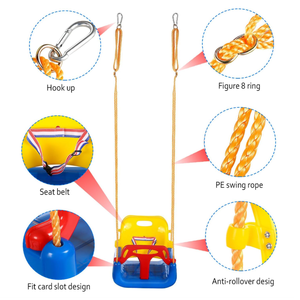 多機能ポータブルアンチフリップセーフティ & 取り外し可能な3-in-1キッズスイングチェアセット屋内/屋外スクールプレイ用 - Product Image 3