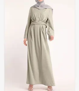 Платье с длинным рукавом и этническим исламским принтом