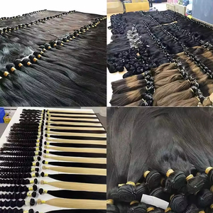 Extensions de cheveux humains chinois vierges à 100 %, 15A, double trame, pointes pleines, aspect <span class=keywords><strong>naturel</strong></span> doux, pour usage quotidien, cheveux noirs - Product Image 1