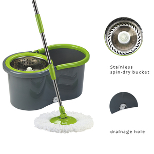 Serpillère rotative professionnelle de 5,5 L avec <span class=keywords><strong>seau</strong></span> et panier rotatif en acier inoxydable, tampons en microfibre <span class=keywords><strong>pour</strong></span> <span class=keywords><strong>le</strong></span> nettoyage des sols en bois dur et en carrelage - Product Image 1
