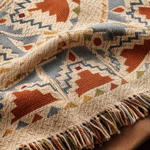 Manta de Picnic Boho Personalizada, <span class=keywords><strong>Tapiz</strong></span> Tejido Geométrico con Borlas de Algodón, Alfombra para Exteriores, Decoración del Hogar, Fabricante OEM - Product Image 2