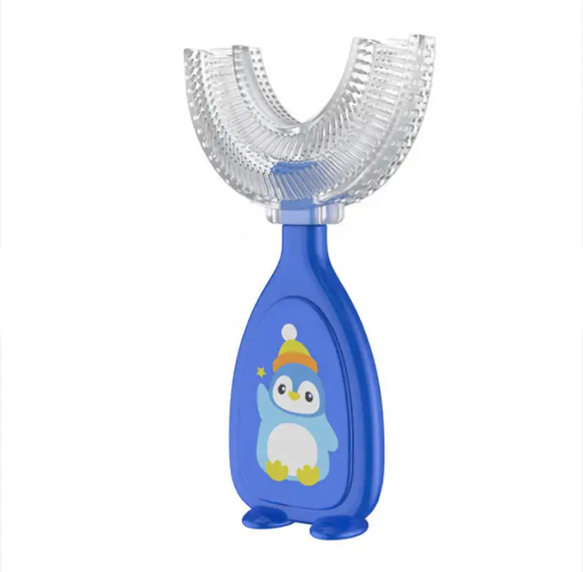 Bambini bocca intera a forma di U spazzolino da denti in Silicone sbiancante spazzolino da denti per bambini bambini età 2 3 4 5 6 7 9 10 11 12