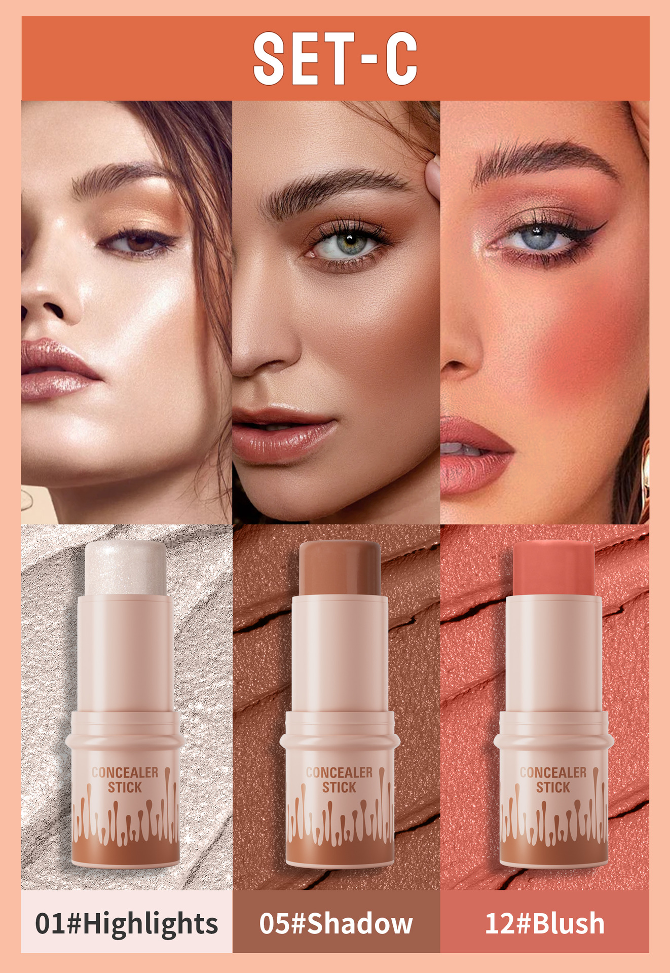 Set de 3 barras de contorno c