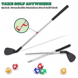 Juego de Golf con Tapete de Putting, 16 Pelotas Adhesivas, 8 Bolsas de Frijoles, 6 Palos, 2 Balones de Fútbol, Juego de Golf Adhesivo 4 en 1 - Product Image 4