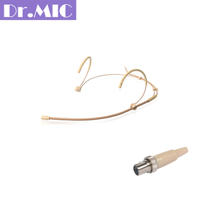 Mini micrófono profesional para auriculares Beige, XLR de plástico ligero para comunicación inalámbrica por cable Body-Pack - Product Image 6