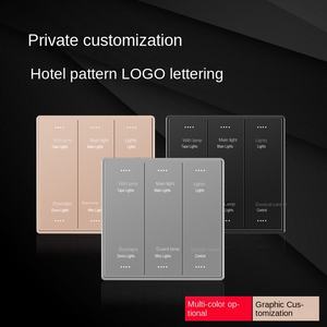 Interruptor Eléctrico de Hotel de Gran Tamaño, de Aluminio Esmerilado y Vidrio, para Estándares de Reino Unido/EE. UU./UE, 10A 240V, Interruptor de Control de Luz - Product Image 3