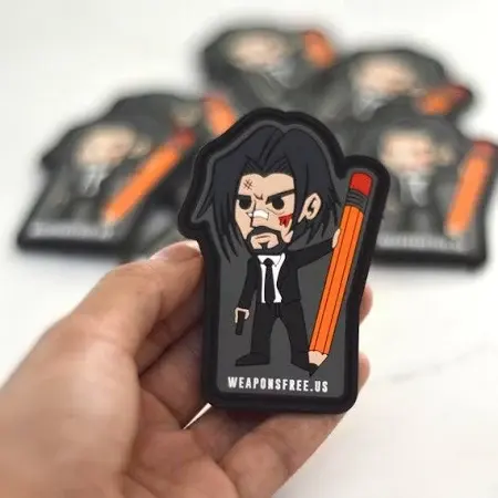 50pcs John Wick Tactical PVC Patch with custom logo design