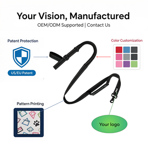 Dubbele schokabsorberende hondenriem met reflecterende heuptas voor handsfree hondenlopen, geschikt voor grote honden en buitenactiviteiten - Product Image 2
