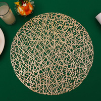 Napperons ronds de luxe en PVC doré métallisé pour tables de salle à manger et mariages – Tapis de table haut de gamme