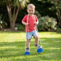 Ensemble de chevalettes d'équilibre pour enfants avec cordes de sécurité, en plastique durable, motif visage souriant, jouet d'entraînement de coordination en extérieur