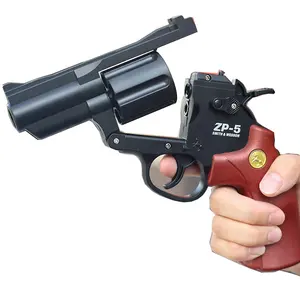 Pistol Plastik Revolver, Pistol Pistol Plastik Revolver dengan Peluru Lembut untuk Anak-anak dan Dewasa, Senjata Mainan Luar Ruangan