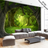 Tapiz de Pared de Poliéster con Impresión Digital HD de Paisaje Forestal de Ensueño, Personalizado al por Mayor, Decoración del Hogar, Fabricante OEM