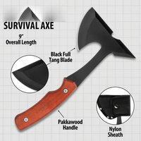 Hache légère Bochen Diamond avec manche en bois, gravée au laser, pour bricolage, camping, chasse, survie en extérieur, avec pochette en nylon – Cadeau idéal