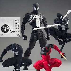 Nuova Statuetta MessToys di Venom Spider-Man Nera e Rossa in Plastica Action Figure Modello Statua Giocattoli e Regali per Bambini - Product Image 1