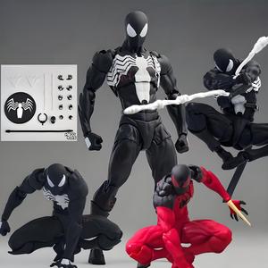魅惑的なコレクション：黒いスパイダーマン男おもちゃの世界へ飛び込もう！