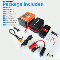 KONNWEI SA500 Real 10000mAh 12V Pengisi Daya Baterai Mobil Puncak 1000A Jump Starter + Pompa Ban 120PSI