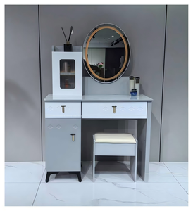 Table de maquillage moderne sur pied avec rangement, durable et écologique, pour chambre à coucher - Product Image 1